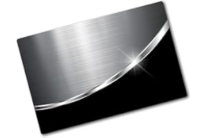 Tulup Tagliere Vetro Temperato - 80x52cm - Copri Piano Cottura - Imitazione Acciaio