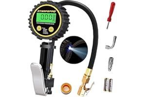 ATsafepro Tyre Pressure Gauge UK and Inflator,Digital Tyre Inflator Gauge 200 PSI,Heavy Duty Tyre Inflator Air Tool- Tyre Deflator with Back Bright LED Light for Car Bike Moto Tyre Pressure Test