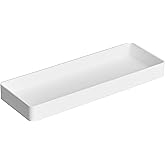 Amazon Basics Rettangolare Plastic Organizer - Mezza vaschetta portaoggetti, colore: bianco