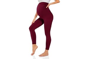 TNNZEET Legginsy ciążowe damskie, moda ciążowa, nieprzezroczyste, legginsy ciążowe, długie z kieszeniami do jogi