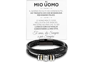 SOFIA FERRER Regali San Valentino Per Lui, Bracciale Uomo Acciaio, Regalo Uomo San Valentino, Braccialetto, Regalo Anniversario Per Lui, Regali Fidanzato Originali, Natale