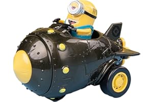 YOLOPARK Minions Despicable Me 4 Toys, Rocket Minions Mel Toy Cars Gifts for Toddler Boys and Girls Age 3 4 5 6 7 8 Year 0ld, Friction Powered Cars Pull Back Minions Action Figure Party Favors