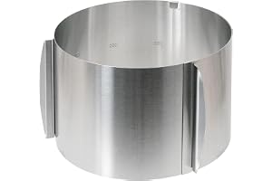 wenco Premium tårtring, justerbar 16–30 cm diameter, 15 cm höjd, med skala, värmebeständiga baktillbehör, rostfritt stål, sil