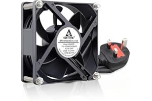 GDSTIME 80mm AC Fan 220V 230V 240V EC Computer Fan with UK Plug 80mm x 25mm 2800 RPM 43.6 CFM Axial Case for Cooling PC or Drying Boxes