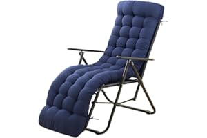 WIDESMILE Sun Lounger Cushion Waterproof 66 x 21 x 4 Inches Indoor Outdoor Memory Foam Lounge Chair Cushions with Ties, Soft Thickened Lounge Chair Cushions for Outdoor Furniture (Blue)