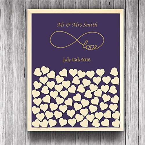 Rustikal Hochzeit Gästebuch alterative personalisierbar Herr und Frau mit Infinite Love Vintage Hochzeits Gästebuch Bilderrahmen Herz Shadow Box