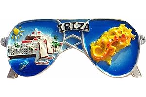 WEDARE MAGNET SOUVENIR Ibiza Spagna - Calamita da frigorifero in 3D a forma di vetro da regalo, decorazione per casa e cucina, collezione di magneti per frigorifero Ibiza