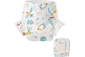 CutiePlusU Adulte Couches 2 pièces Genius Baby Culotte d'incontinence jetable Violet(Medium 28"-38")