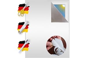 SUNCE24 Tessuto oscurante al metro, protezione dal calore o dal freddo, protezione solare al 100%, pellicola con rivestimento termico per tutte le finestre, colore bianco perlato con nastro a strappo