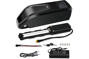 UBETTER 36V Batteria per biciclette elettriche 15AH con BMS 30A, caricatore rapido 2A, uscita USB, blocco sicuro, indicatore luminoso a LED, piastra di base a 5 pin, per motore 0-1000W