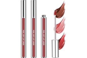 ZOUHOE Peel Off Lip Liner Stain – 3 Colores Duraderos, Resistente a Manchas, Transferencias y Besos, Maquillaje Vegano para Labios – Regalo para Ella.