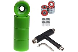 FunTomia 4 ruedas para longboard/monopatín (ruedas grandes) en 70 x 51 mm, 80 A o 70 x 51 mm, 86 A, incluye rodamientos Mach1®, espaciador de metal y herramienta en T