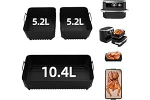 XKZHRR Moule Air Fryer, Accessoires pour friteuse à air pour Ninja Foodi Flexdrawer 10.4L AF500EU, 3-Piece Set, Tapis de silicone pour friteuse, moule air fryer ninja，Air fryer accessoires