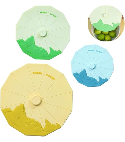 Silikondeckel-Set – 5 Stück In Verschiedenen Größen, Wiederverwendbar, Hitzebeständig, Mit Saugeffekt Für Küche