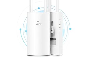 PHAVN Ripetitore WiFi Esterno, WiFi Extender Esterno 1200Mbps Dual Band 5GHz&2.4GHz Access Point Esterno con PoE, 2 RJ45 Porta Ethernet, 2 Antennas, Supporta Modalità AP/Ripetitore/Router, Impermeabile IP66