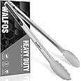 Walfos Locking BBQ Tongs - 43cm Extra Long BBQ Tongs, Heavy Duty Grill Tongs with Stainless Steel and Non-Slip Heat Resistant(480°F) Handle - Great for Cooking, Turning, Grilling and Barbecue