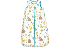 LILBESTIE Baby Sleeping Bag 0.5-1 TOG, 100% Cotton Sleep Sack 0-6 6-12 12-18 Months Soft Newborn Sleeping Bag