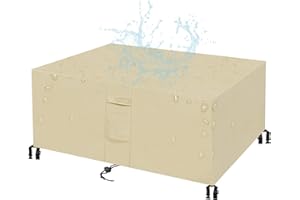 KZhanmy Funda Jardin Exterior I,420D Rectangular Funda Protectora para Muebles de jardín,Impermeable,Transpirable, a Prueba de Polvo y a Prueba Rayos UV