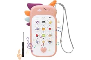 BouGPeng Telefono Bebe Juguete Musical Juguete para Bebé Smartphone Juguete para Niños A Partir de 6 Meses Teléfono de Juguete Regalo con Canciones Sonidos Texto