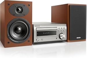 Denon D-M41 - Microcadena con Lector de CD y Bluetooth, Color Plata y Cherry