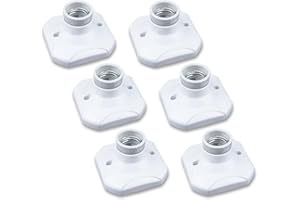 Klarlight E27 Lamp Holder, Edison Screw E27 Bulb Holder, E27 Light Fitting for Ceiling Light, Corridor Lamp, Balcony Lamps, Halogen LED Lighting, AC220-240V, 6 Packs