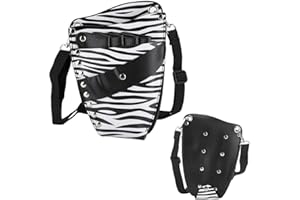 WYTINO Marsupio forbici parrucchiere,Fondina forbici professionale,marsupio in pelle PU da barbiere,per kit taglio capelli,Comodo per i parrucchieri per cambiare le forbici(Striscia nera + bianca)