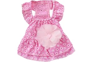 Urijk Robe Chien Robe de Princesse pour Chien Robe de Mariage Lace Coton pour Chihuahua Robe de Anniversaire Chien Gilet été Chien Jupe Chien Jupe Élégante Chemise Chien Confortable