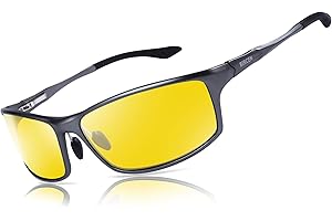 Bircenpro Night Vision Glasses for Driving: HD Al-Mg Frame Night Driving Glasses for Men