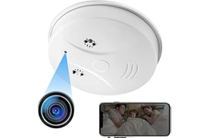 Yadayuki Mini Cámara Oculta 2.4G/5G WiFi, Camara Espias Detector de Humo HD 1080P, Grabadora de Vigilancia Inalámbrica con IR Visión Nocturna Detección de Movimiento
