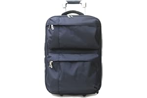 BIBA | Walizka podróżna typu Wózek, walizka Meri G, uchwyt na wózek, zamek błyskawiczny, Poliester+ABS, Granatowy, M, Walizki i wózki