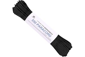 HILEYU Parachute Cord 4mm 6 Colors 100 Feet Paracord Cord 550 Multifunction Type III Paracord Ropes 550lb Survival Paracord Random Combo Crafting Kit 7 Strand Cord Tent Rope Outdoor Survival Rope Black