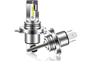 TECTICO H4 LED Headlight Bulbs 6000K Xenon White 40W 4000LM Ultra Bright Car Motorcycle Headlamp Mini Bulb HID Conversion Kit Replacement, 2 Lamps