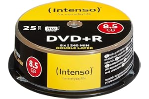 Intenso 4311144 DVD+R 8x Duel Lager Cakebox, 25 Stycken
