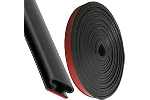 DIAONIAN 6M×10mm Burlete Puerta,Burletes para Puertas,Goma Puerta Casa,Burlete Ventana, Tira Sellado Ventana,Impermeable,Autoadhesiva,Material de Goma,6mm de Espesor (Negro)