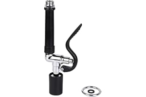 POUGEO Pre-Rinse Spray Head for Commercial Kitchen Tap Replacement Parts High Pressure Spray Gun Chrome Finished Black,Pull Down Sprayer