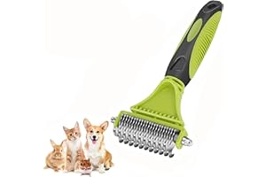 ZUKENT Pet Grooming Brush for Dogs/Cats, Double Sided Hair Removal Tool and Undercoat Rake for removing loose undercoat and tangles, reducing shedding by up to 95%, ideal for short to long hair breeds