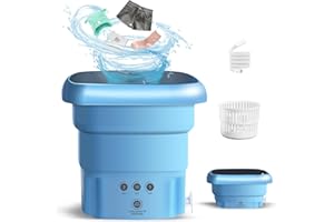 YOODI Mini Washing Machine 4.5L Foldable Portable Washing Machine with Drain Basket 3 Modes Blue Ray Sterilization for Washing Baby Clothes, Underwear, Laundry Machine Suitable for Camping, RV, Travel