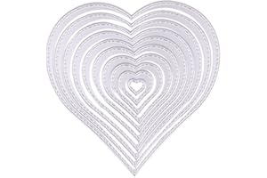U-horizon 10 pcs Matrices de découpe, Cutting Dies Pochoir à découper en métal pour Scrapbooking, Album Photo, Carte, Papier de décoration, Cadeau (Coeur)