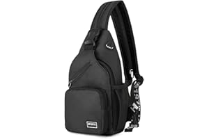 FANDARE Mujer Bolsa de Pecho Mochila Pequeña con Orificio para Auriculares Bolsos Cruzados Niña Bandoleras Cruzada Deporte Viaje Ciclismo Intemperie Sling Bag Poliéster Duradero