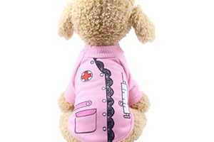 FANSU Pet Halloween Costume Dog Cat, Pumpkin Costume Puppy Cosplay Clothes Design Creative Funny Warm Outfits Pullover Animal Costumes Apparel (2XL,nurse)