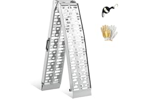 ‎GARDHOM gardhom Foldable Loading Ramp 340 kg / pc Loading Ramp for Trailers Aluminium Loading Ramp Loading Rail for Motorcycle Folding ATV Quad Cars 228 x 28 cm