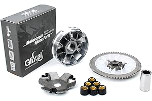 Glixal GY6 49cc 50cc Scooter Moped Complete Variator Kit with 6.5g Roller Weights, Front Clutch Drive Pulley for 139QMB 139QMA Engines