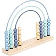 FYKERO Rainbow Wooden Abacus for Kids - Wooden Math Counting Abacus with Colorful Beads, Learning Game Add Subtract Abacus, Educational Counters for Kids, Preschool Development and Activity Toys
