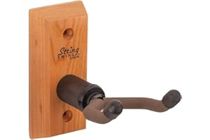 String Swing Ukulele Wall Mount Stand for Mandolin Ukele – Mahalo Kala Pinaple Kamaka Luna Cordoba Concert Compatible – Safety Home or Studio Accessories without Case - Cherry CC01UK-C