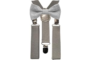 DB DICKIE BOW Children's Kids Boys Wool Bow Tie & Grey Braces Set