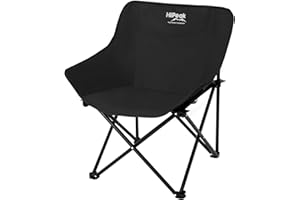 HiiPeak Silla plegable de camping, taburete plegable ligero con bolsillo y bolsa de transporte, tela Oxford 600D y capacidad de 150 kg, para camping, pesca, jardín, barbacoa, picnic, bocetos (negro)