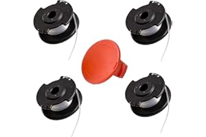 Viilich 4 bobinas de Repuesto para Recortadora de césped con batería Einhell GE-CT 18/28 Li y GE-CT 18/28 Li TC, para Bobina de Hilo de Repuesto Einhell TLE-03,con 1 Cubierta de Bobina TLE-03-1