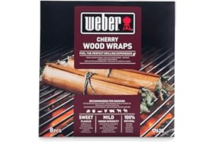 Weber Cherry Wood Wraps (8 Pieces) - thin, fine wraps made from cherry wood, for wrapping grill food, delicate smoke flavors, 100% natural wood (17628)