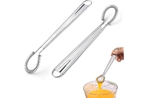 FUOXUL 2pcs Stainless Steel Egg Whisk Handheld Small Whisk for Coffee Sauce Milk Mixing Versatile Kitchen Tool