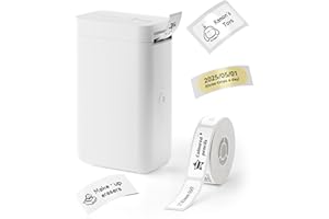 NIIMBOT D101 drukarka etykiet z 1 rolką taśmy startowej, przenośna, inteligentna drukarka naklejek do użytku w domu, biurze, szkole